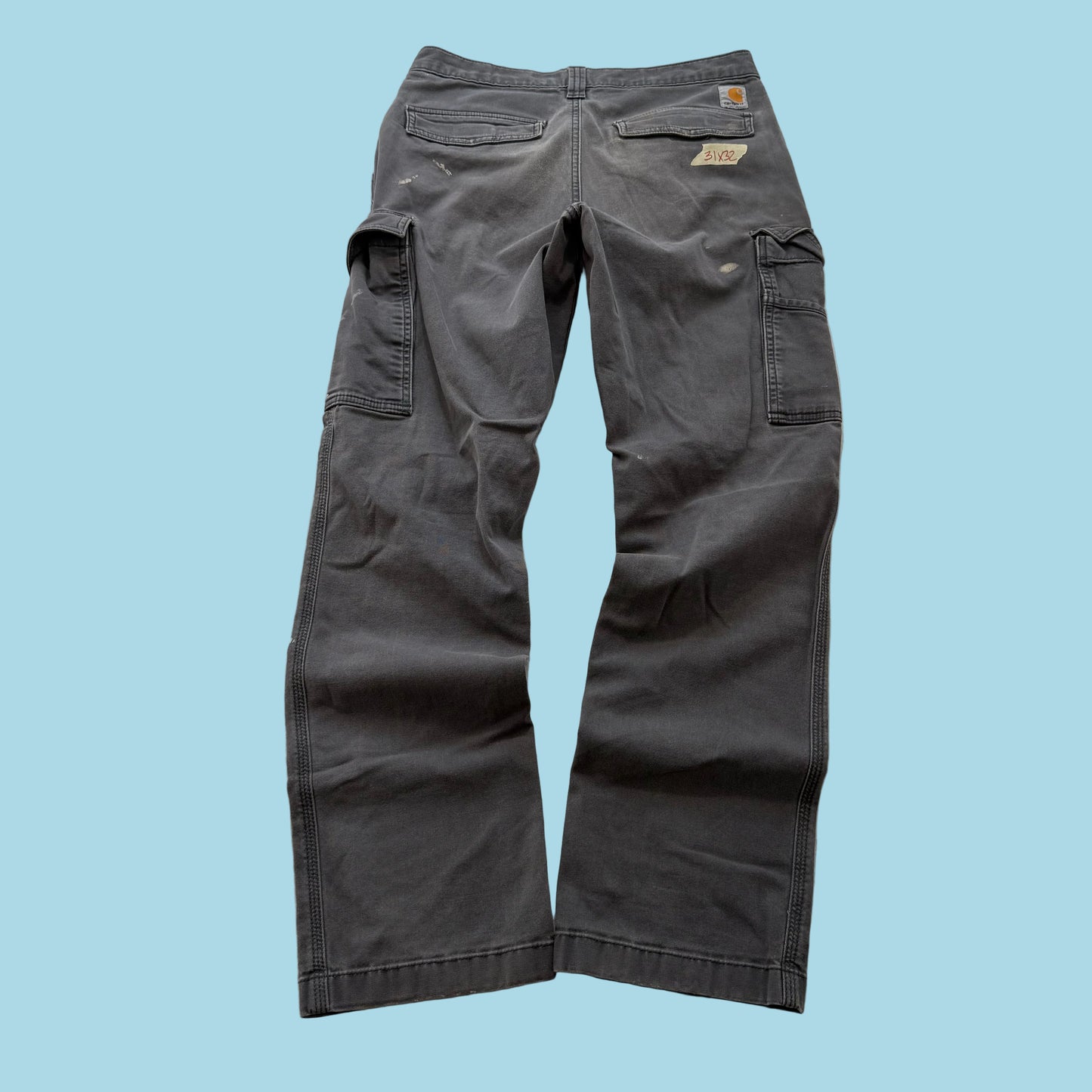 Carhartt Relaxed Fit Men's Faded Gray Canvas Utility Pants Workwear Size 31x32