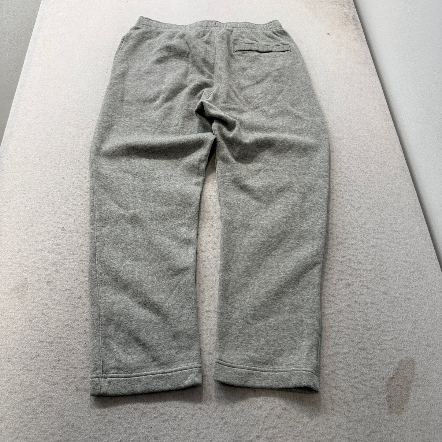Nike Men's Grey Fleece Sweatpants Drawstring Pockets Loungewear Logo Size L