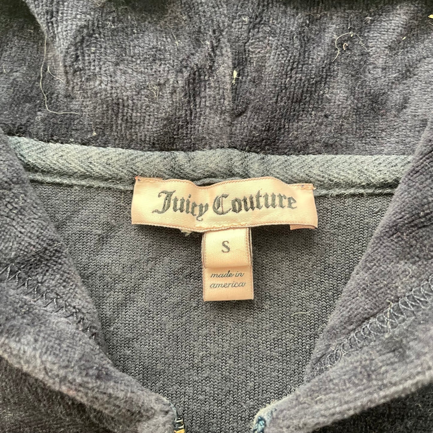 Juicy Couture Scottie Dogs Women Navy Velour Tracksuit Set Sequin Logo Size S/XS