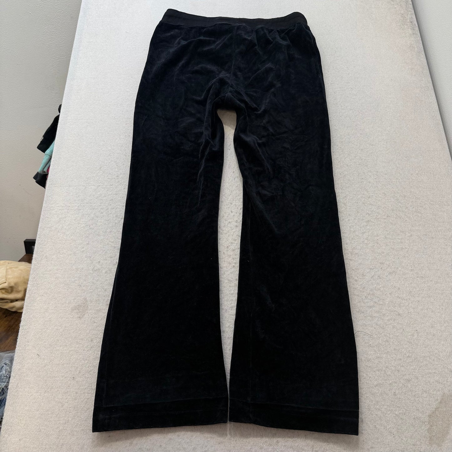 Vintage Juicy Couture Women's Charcoal Velour Flare Track Pant Drawstring Size S