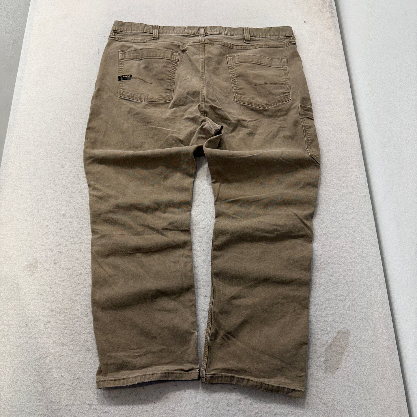 Ariat Rebar M4 Men's Khaki Canvas Workwear Pants Relaxed Straight Fit Size 42x30