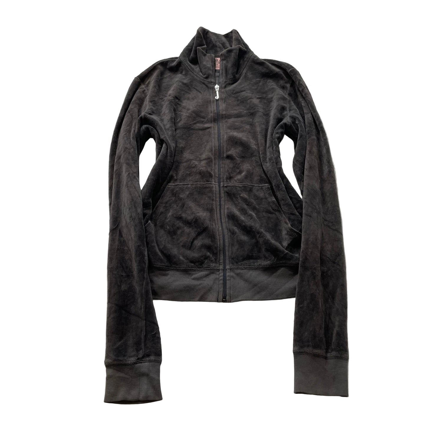Vintage Juicy Couture Women's Dark Brown Velour Full Zip Track Jacket Size L