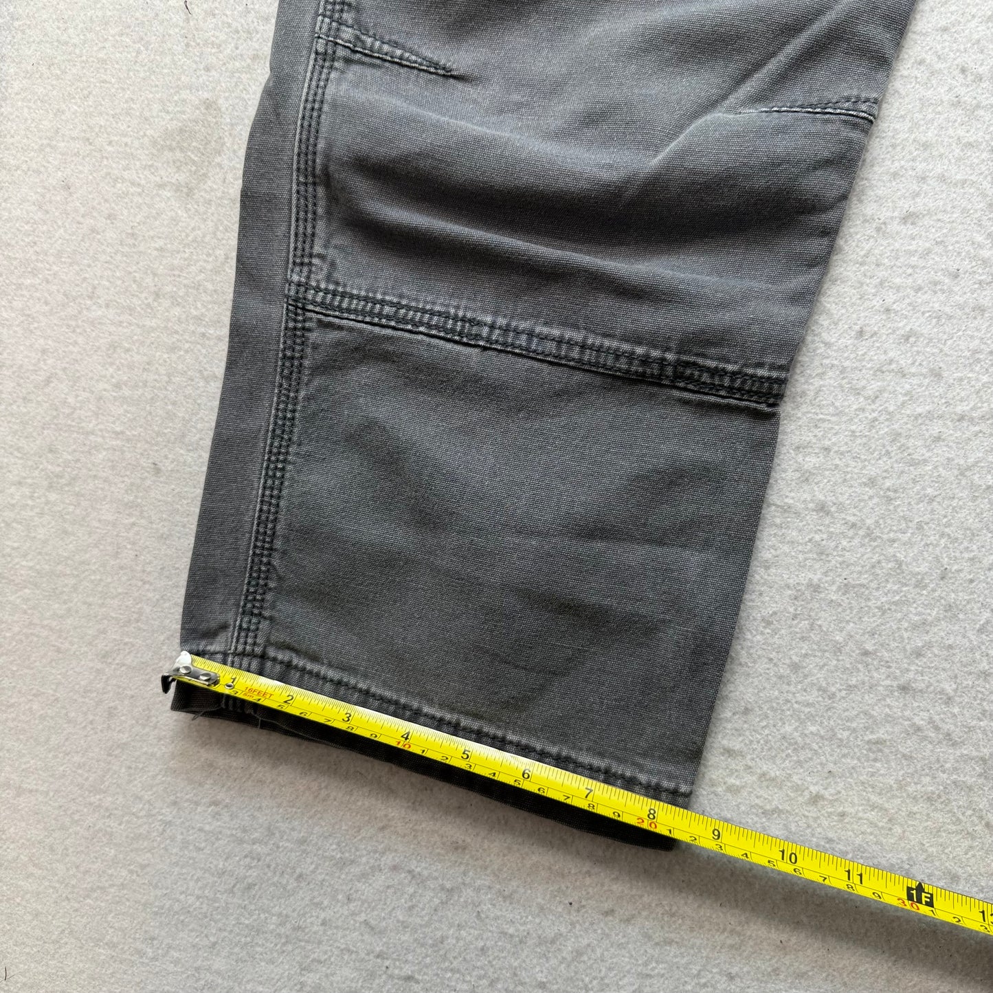 Carhartt Relaxed Fit Men's Gray Washed-Duck Double Knee Work Pants Size 38x30