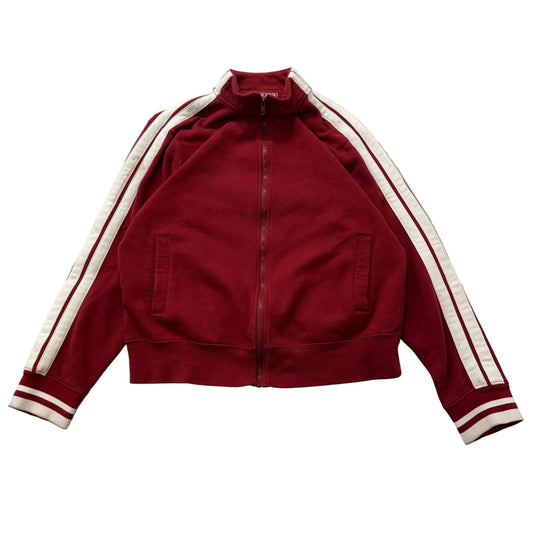 Urban Pipeline Men's Red Full Zip Fleece Track Jacket Sleeves Striped Size L