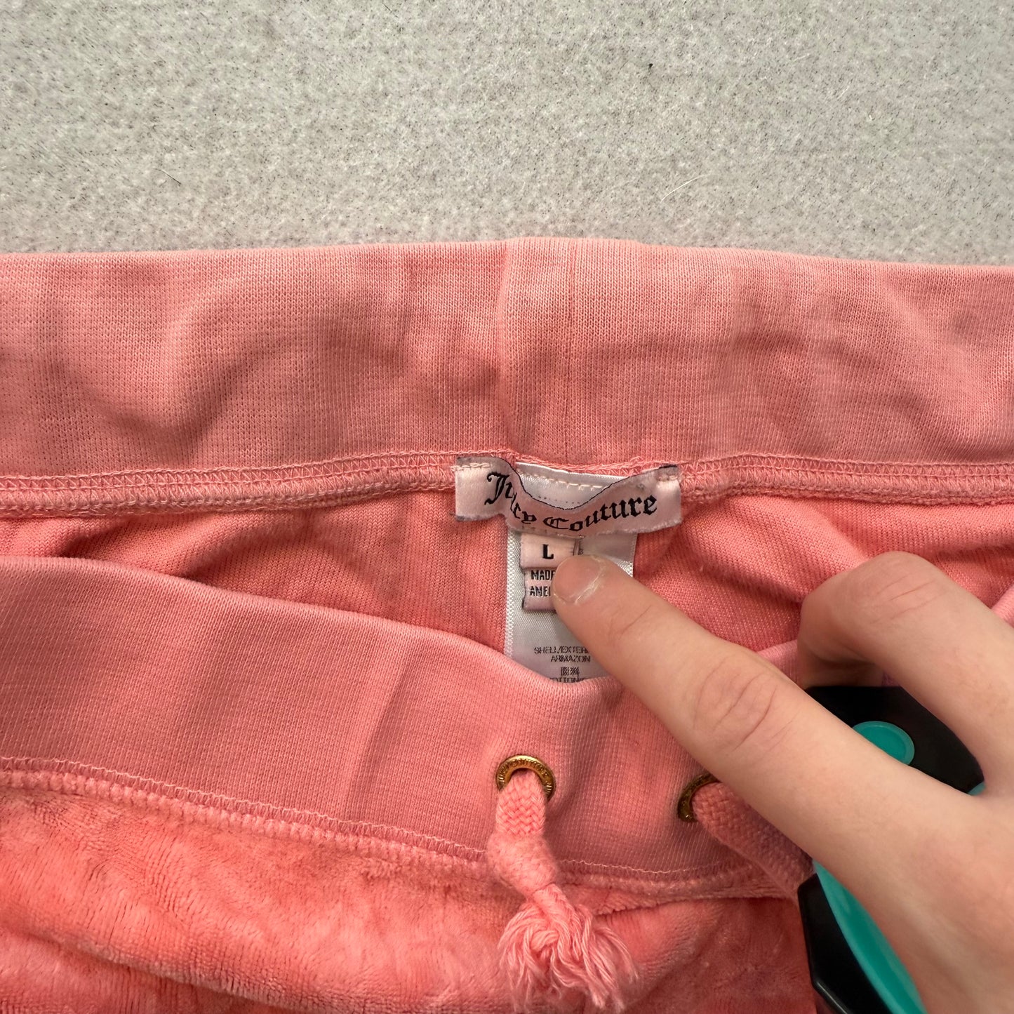 Juicy Couture Kiss Moi Juicy Womens Peach Velour Flared Track Pant Casual Size L