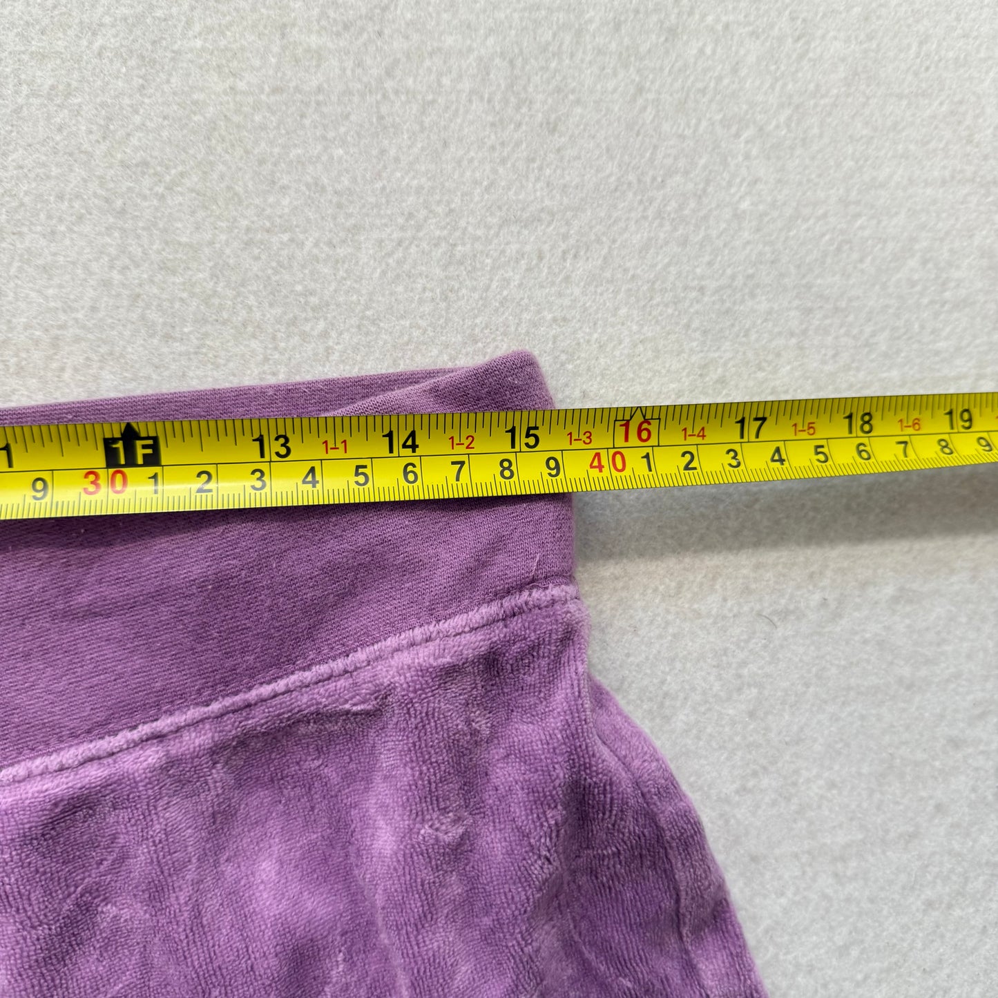 Juicy Couture Dusty Purple Velour Flared Track Pants Drawstring Low Rise Size M