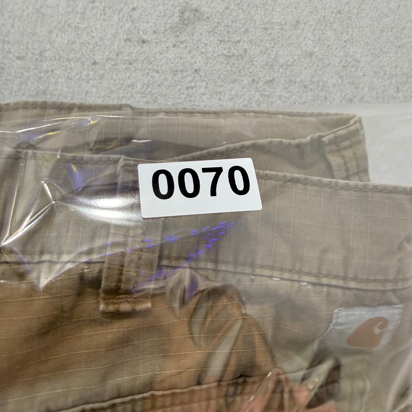 Carhartt Men's Khaki Canvas Cargo Shorts Relaxed Fit Pocket Classic Logo Size 40