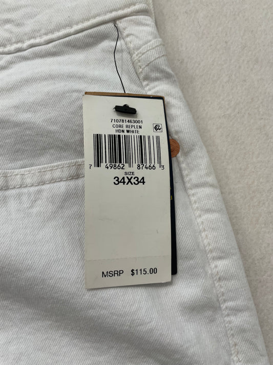Polo Ralph Lauren Hampton Relaxed Straight White Denim Jeans Back Logo Size 34x34
