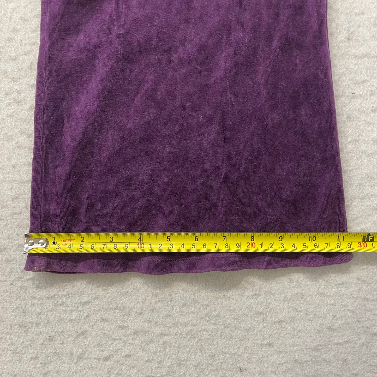 Juicy Couture Women's Purple Velour Flared Leg Track Pants Back Flap Pockets - M