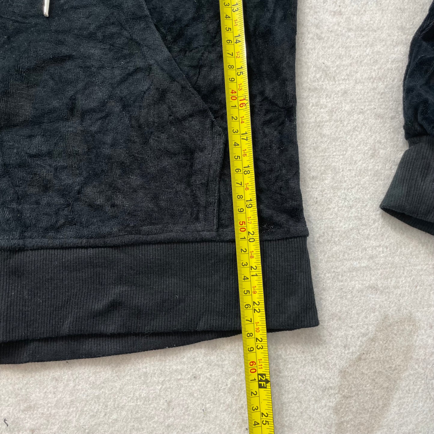 Vintage Juicy Couture Women's Black Velour Zip-Up Hoodie Drawstring Y2k Size L