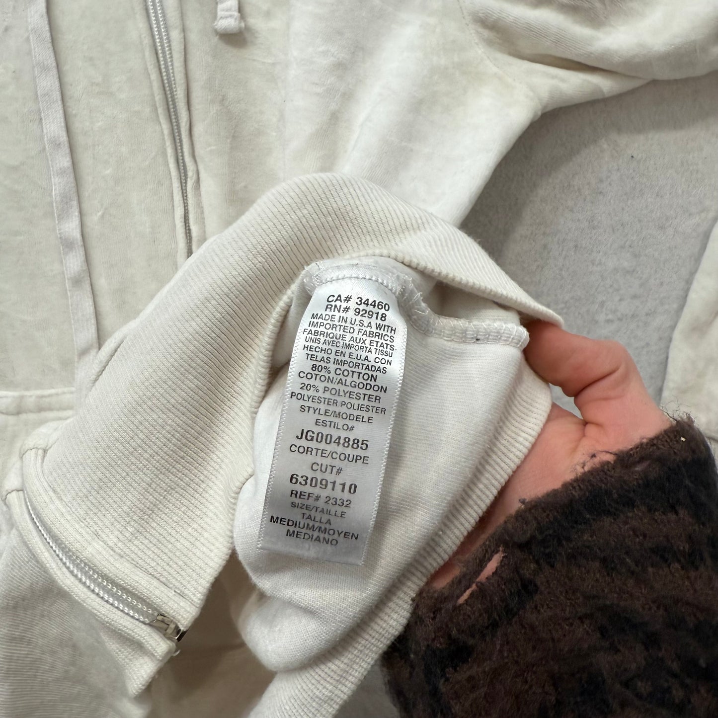 Juicy Couture Women's White Velour Zip Up Hoodie Loungewear Preppy Y2k Size M