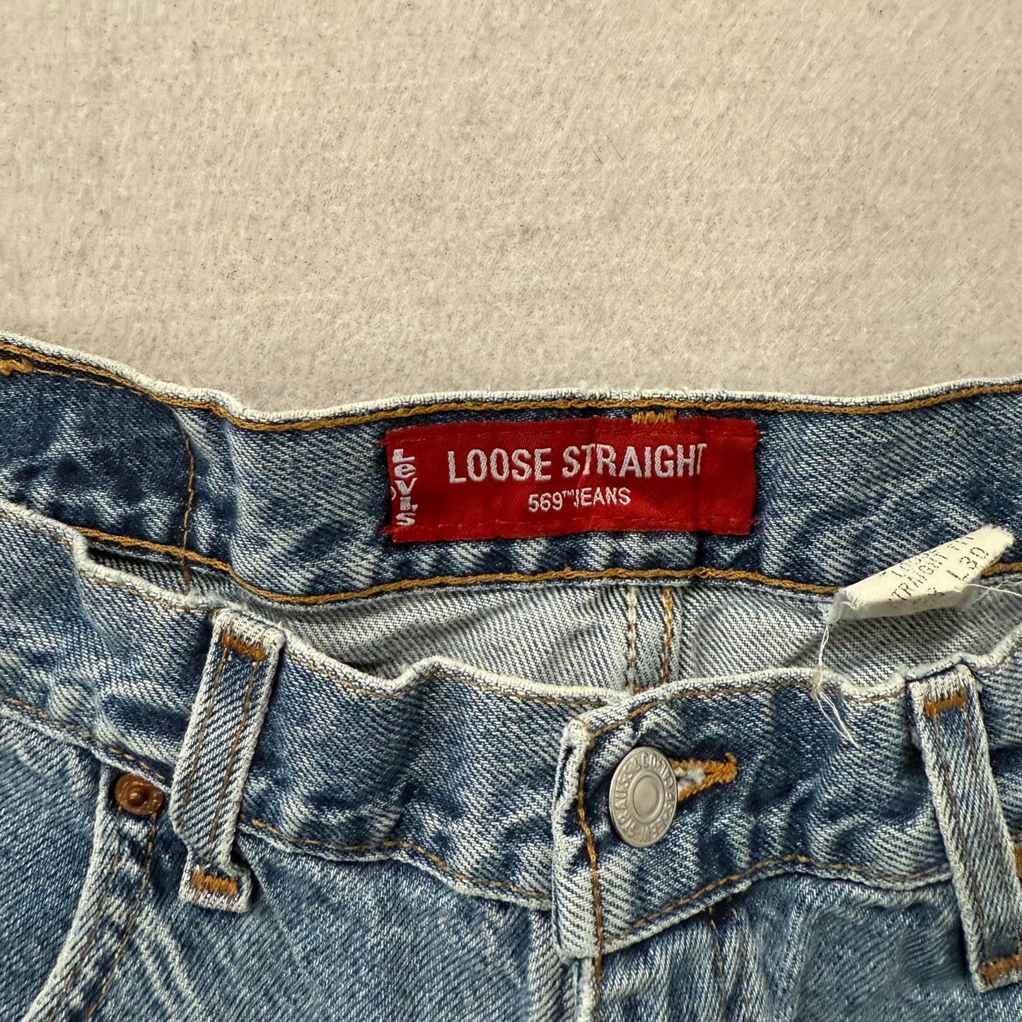 Levi's Strauss & Co. 569 Men's Faded Blue Denim Loose Straight Leg Jeans Size 38