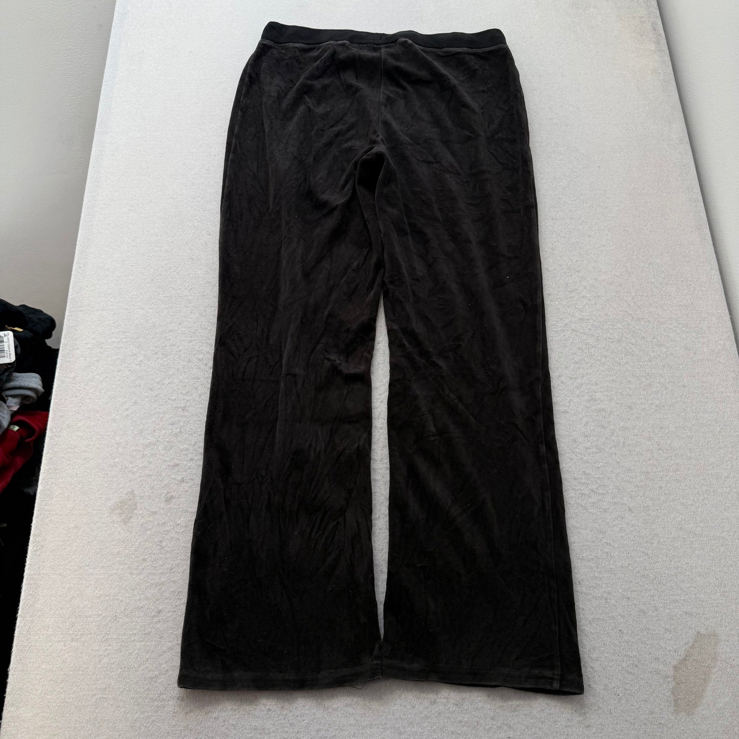 Vintage Juicy Couture Women's Black Velour Tracksuit Set Hoodie & Pants Size L