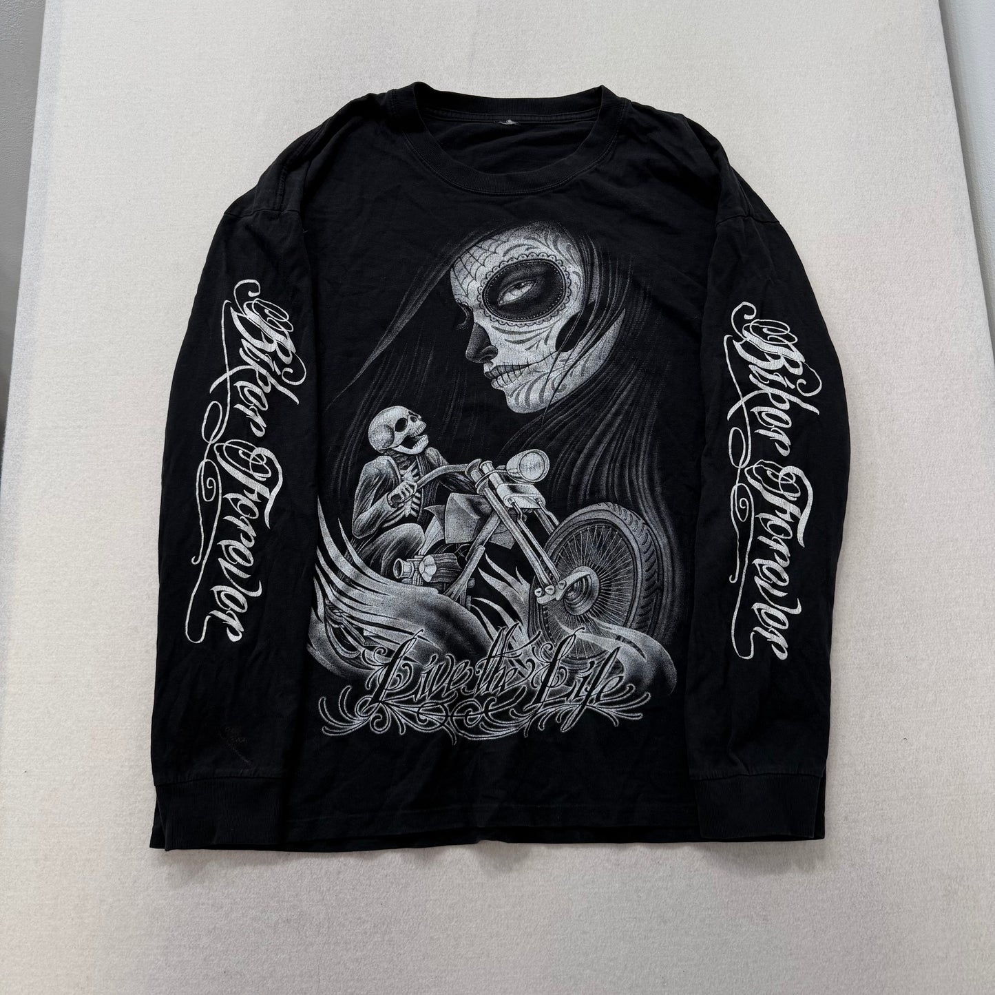 Abercrombie & Fitch Black Biker Forever Long Sleeve Graphic Tee 24x2
