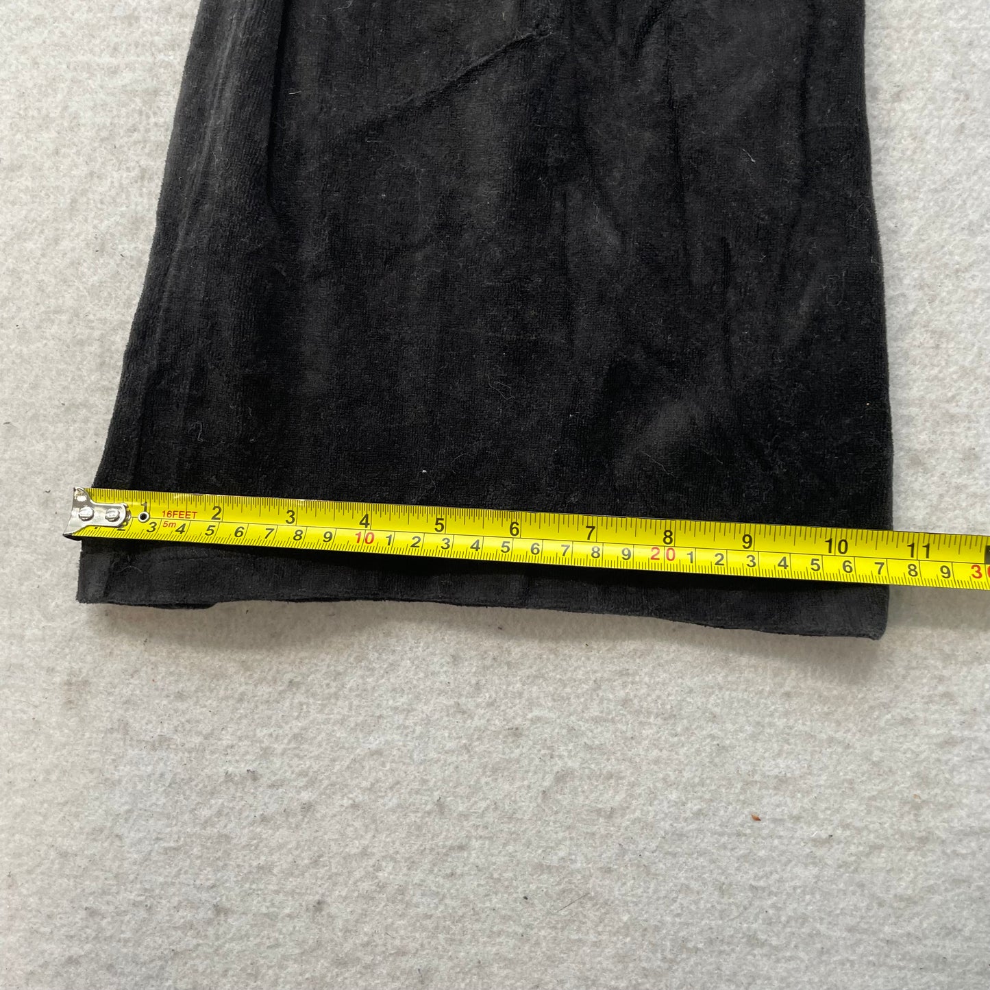 Juicy Couture Women's Black Velour Flared Track Pants Drawstring Pockets Size XL