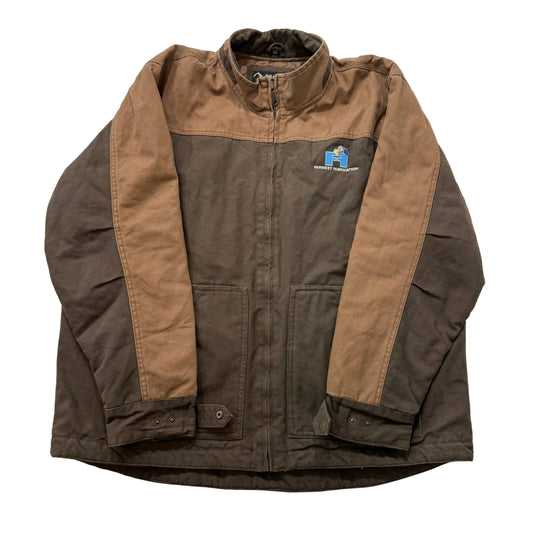 Dri Duck Farwest Fabrication Mens Brown Horizon Canvas Work Jacket Logo Size 2XL