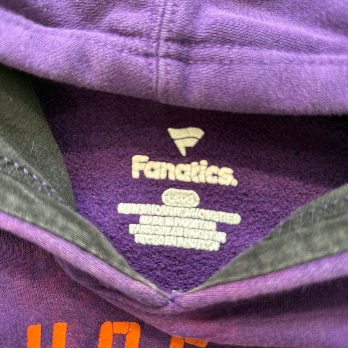 Fanatics NBA Phoenix Suns Mens Purple Pullover Hoodie Black Sleeve Panels Size L