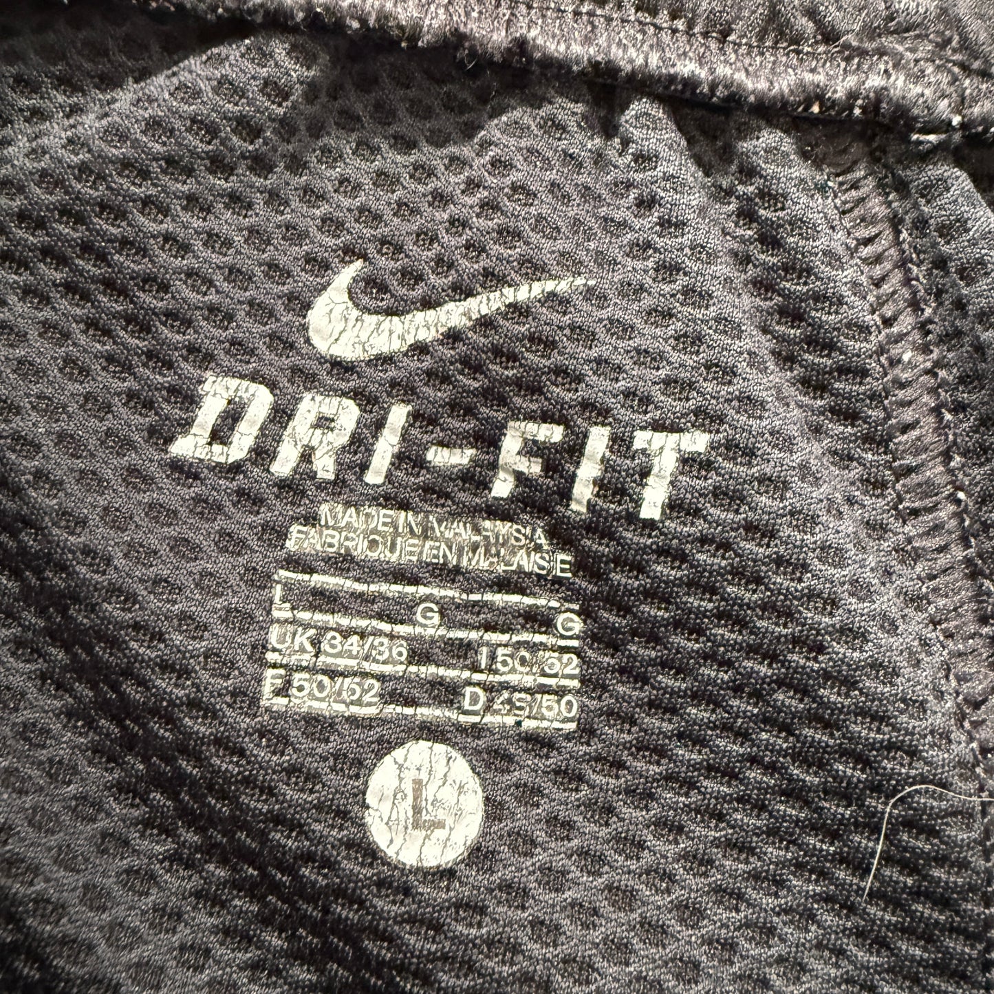 Vintage Nike Dri-Fit Mens Black Wide Leg Track Pant Ankle Zip Performance Size L