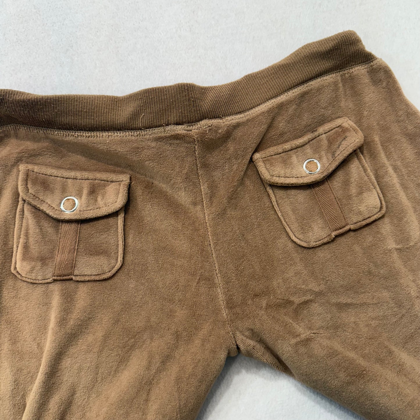 Vintage Juicy Couture Brown low rise flare pants with back snap pockets size L