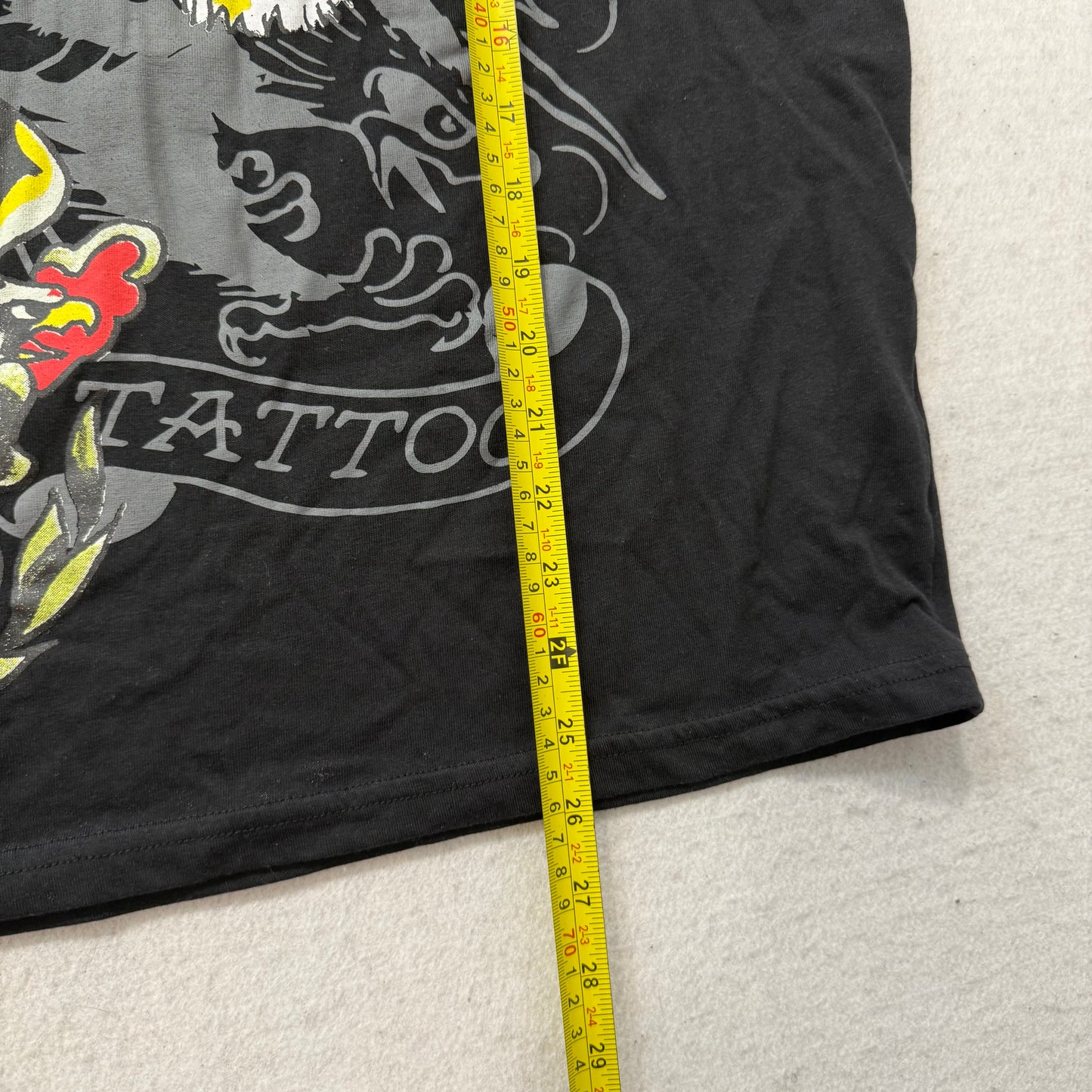 Ed Hardy Men's Black T-Shirt Short Sleeve Eagle Tiger Tattoo Graphic Tee Size M