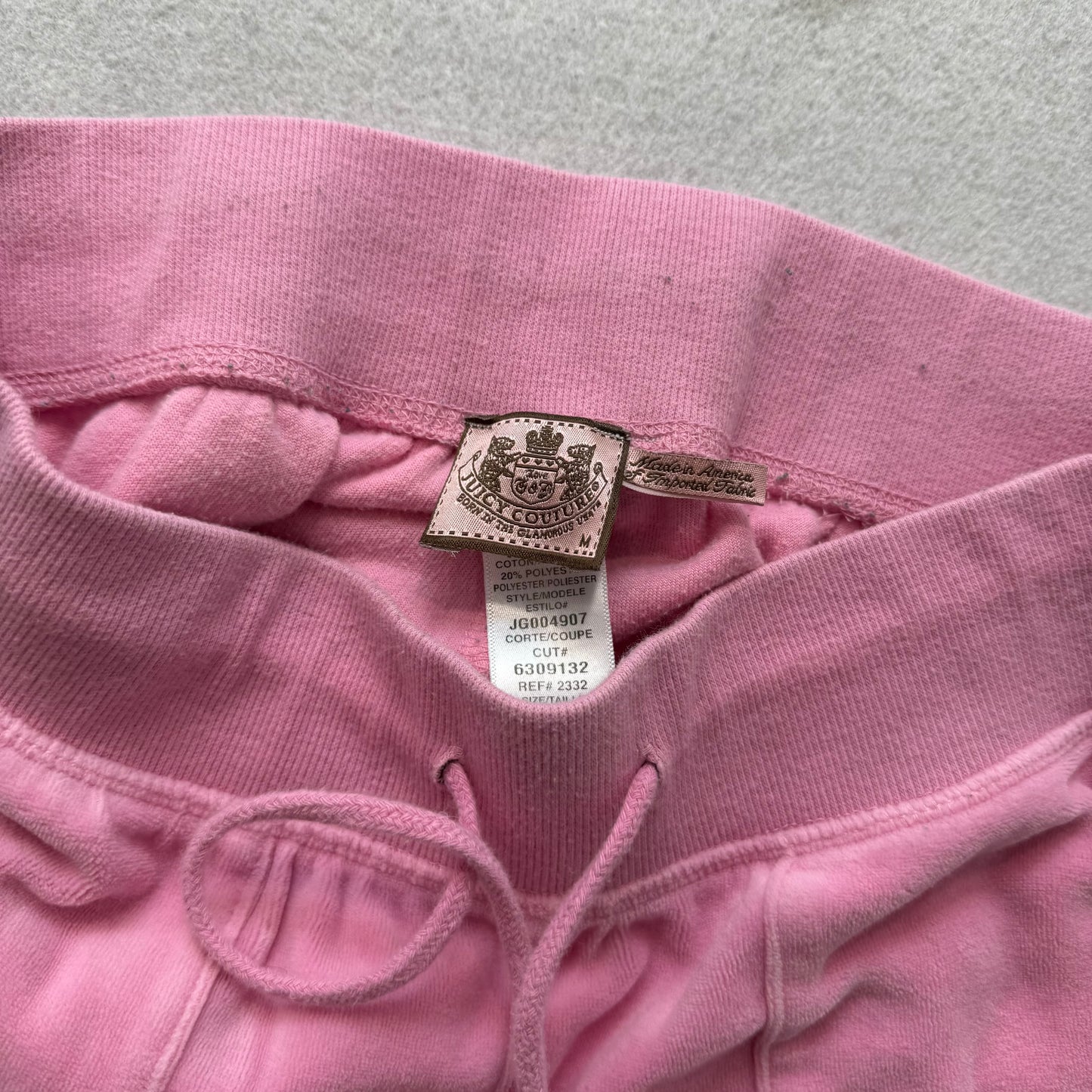 Juicy Couture Women's Pink Velour Flared Leg Track Pants Pockets Dog Logo Size M