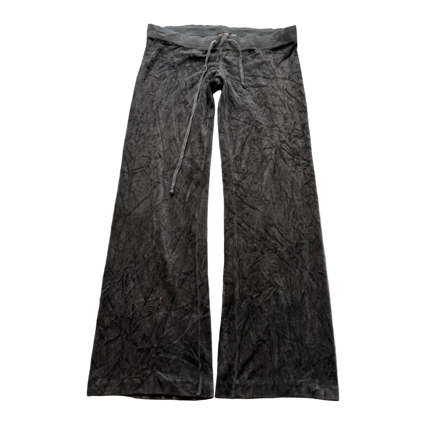 Vintage Juicy Couture Women's Charcoal Grey Velour Flare Leg Track Pants Size S