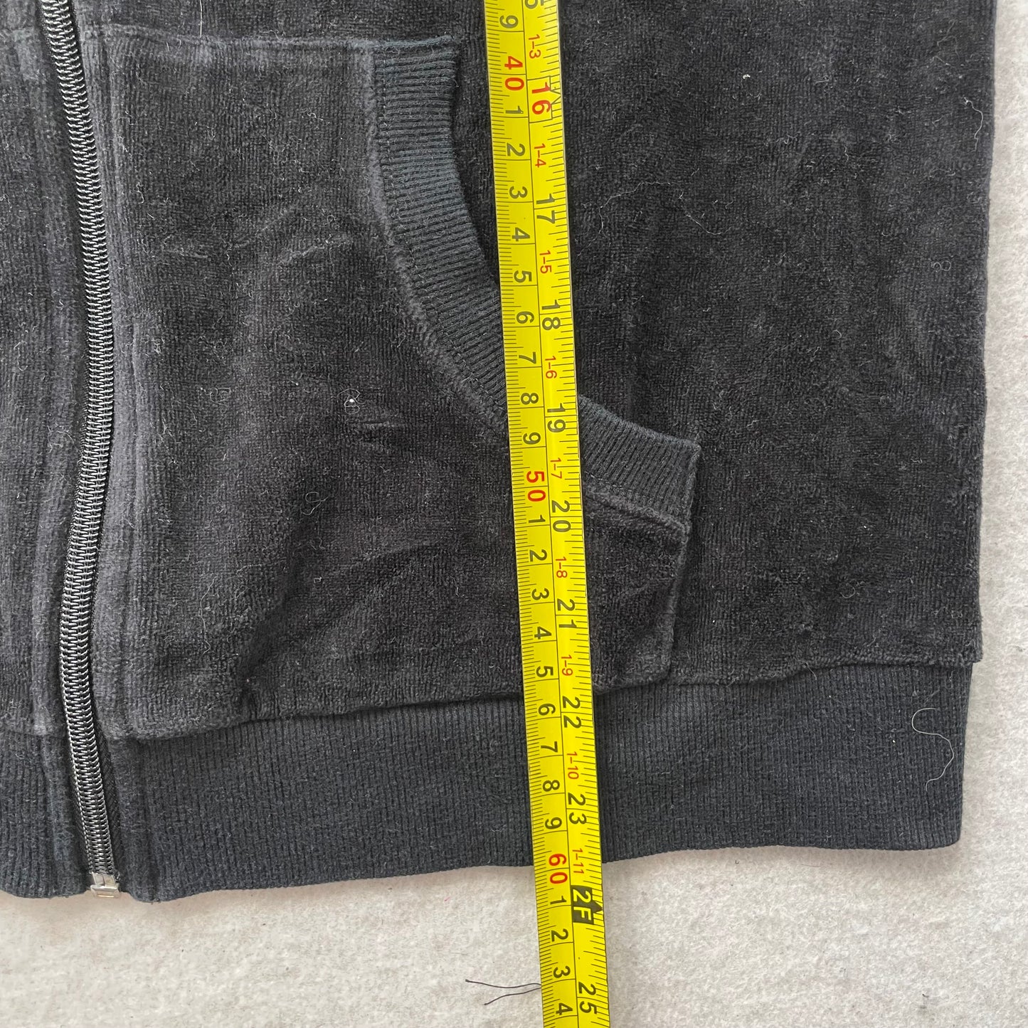Juicy Couture Women's Black Velour Tracksuit Set Hoodie & Pant Dog Logo Size XL
