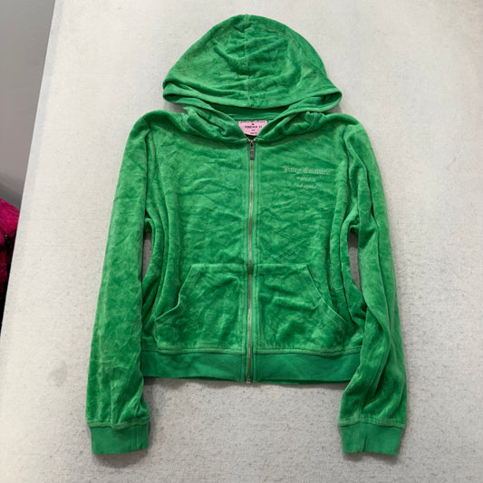 Juicy Couture Forever 21 Women's Green Velour Full Zip Hoodie Rhinestone Size 2X