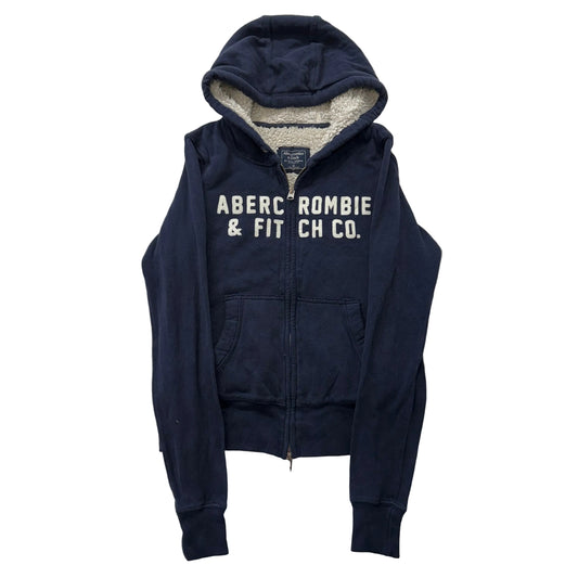 Abercrombie & Fitch Co. Mens Navy Full Zip Fleece Hoodie Loungewear Logo Size XS