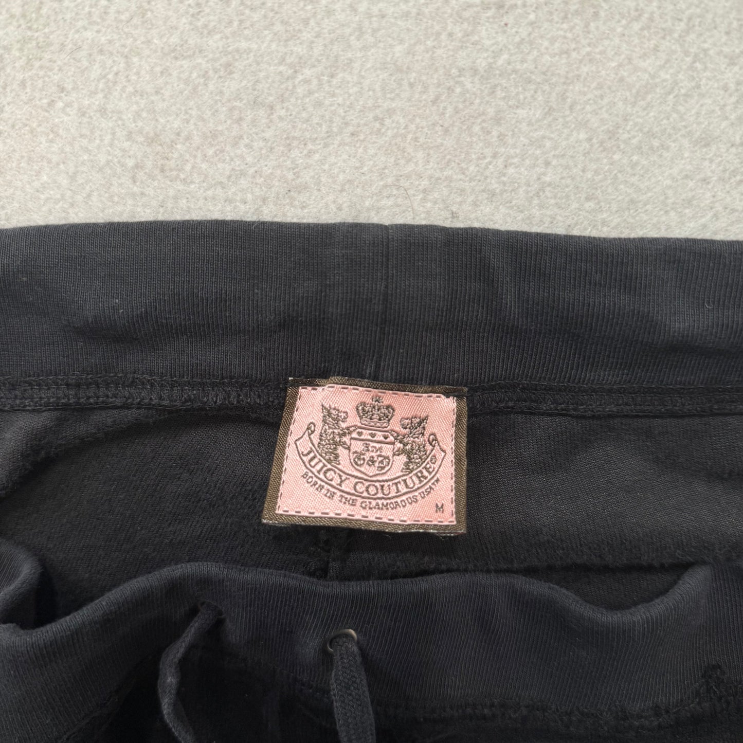 2003 Juicy Couture “Scottie Dog” Black Velour Tracksuit Set Hoodie & Pant Size M
