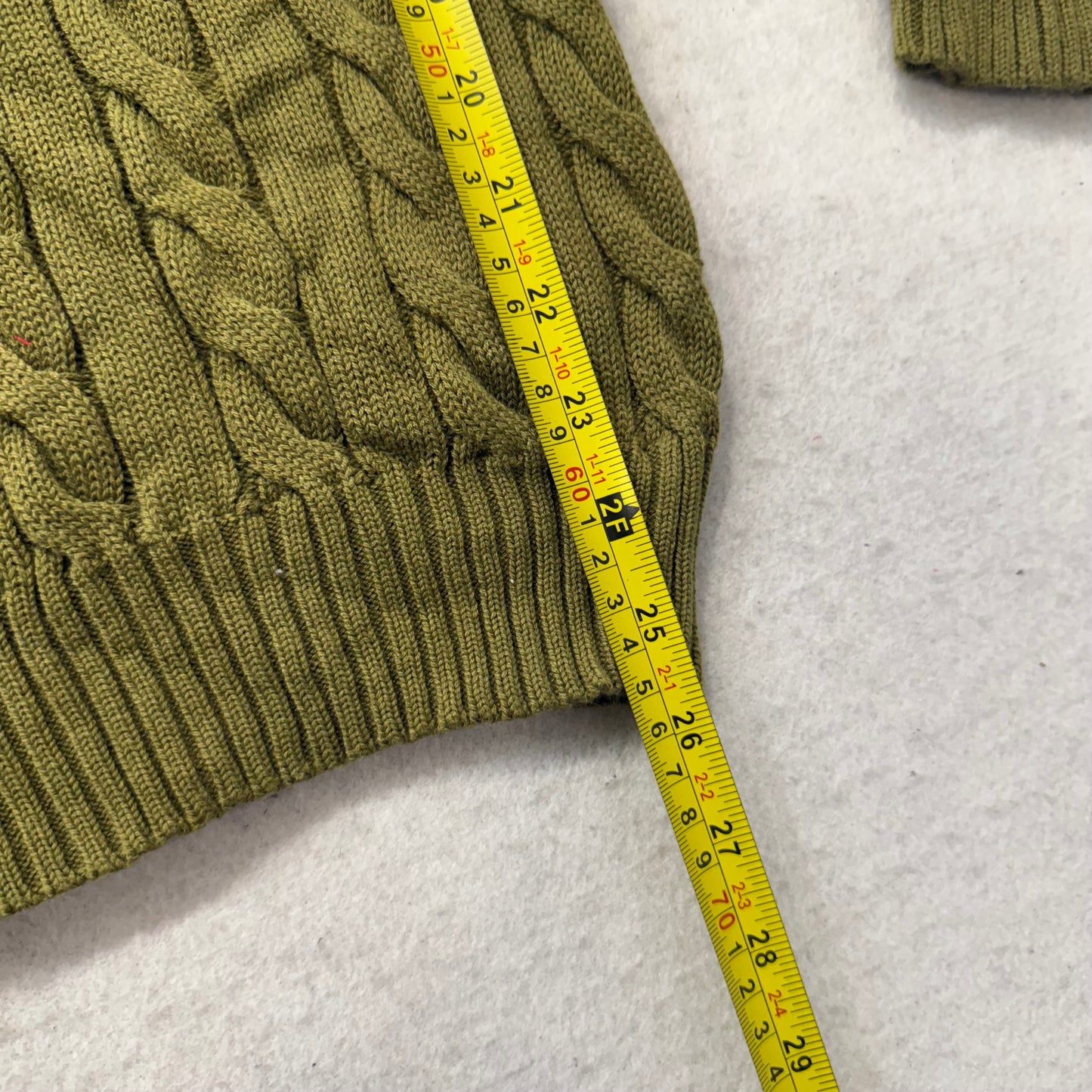 Polo Ralph Lauren Mens Olive Green Cable-Knit Sweater Heritage Style Size XL NWT