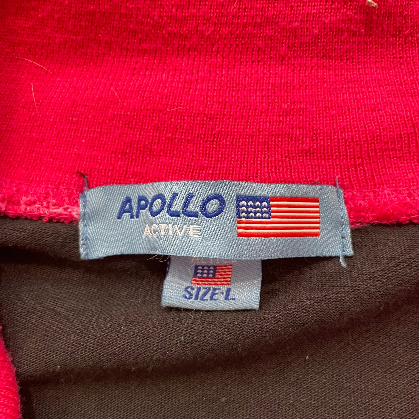Vintage Apollo Active Womens Black Pink Zip-Up Track Jacket Mock Neck Y2K Size L
