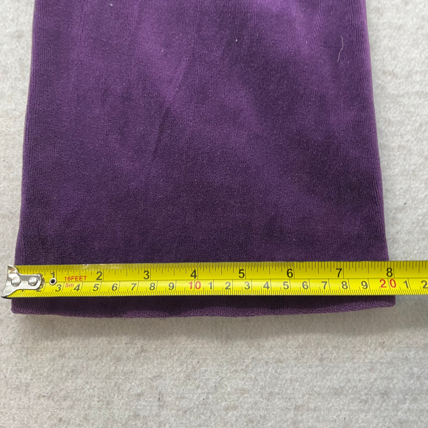 Juicy Couture Women's Deep Purple Velour Flare Leg Track Pant Drawstring Size 12