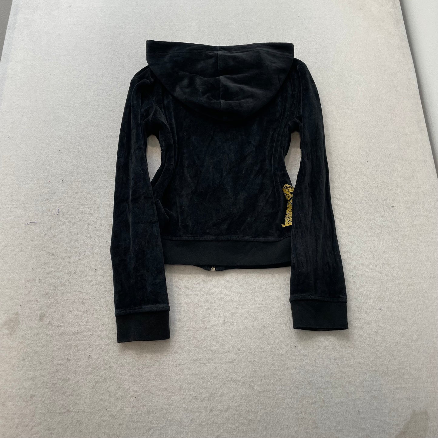 Vintage Juicy Couture Women's Black Velour Tracksuit Sets Hoodie & Pant Size L