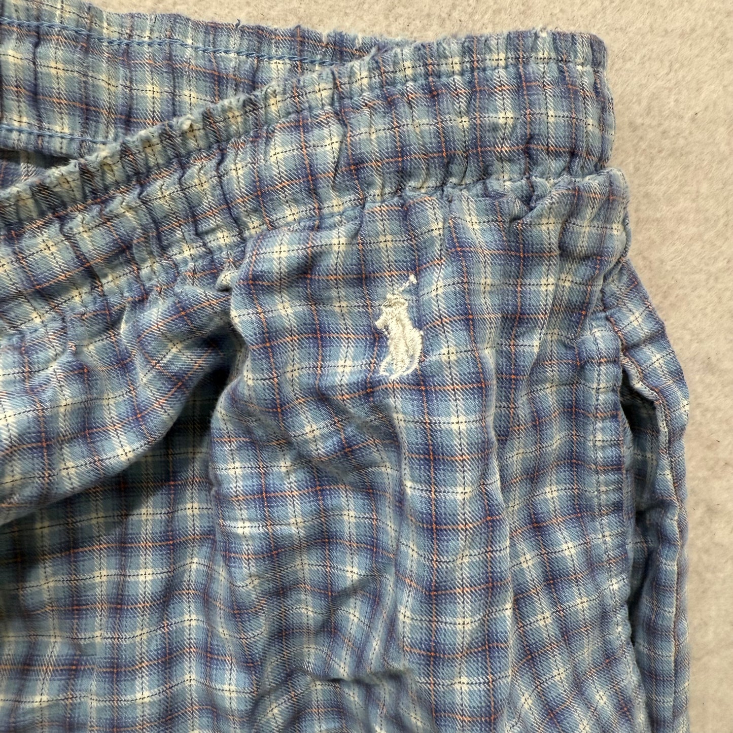 Polo Ralph Lauren Men's White Gingham Plaid Cotton Pajama Pant Sleepwear Size M