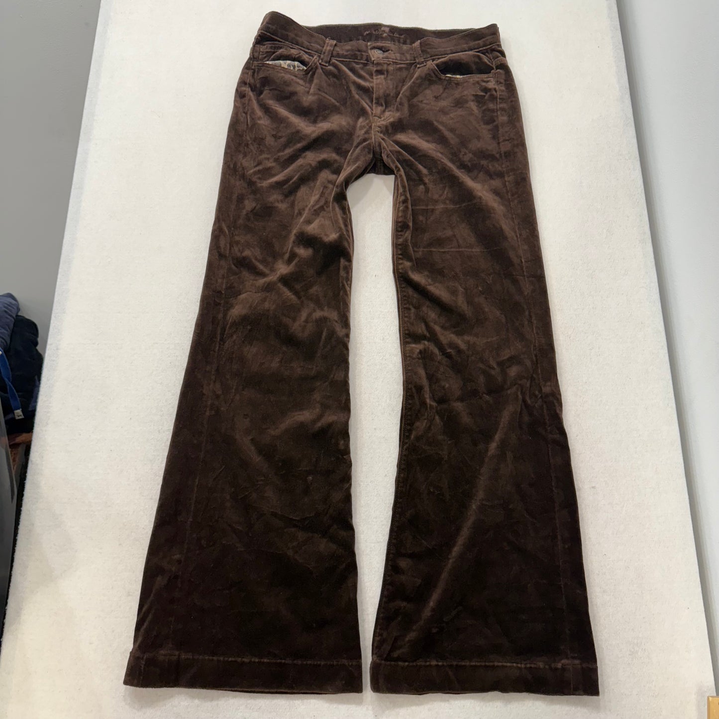 7 For All Mankind Brown Velour Flare Bootcut Pants Size 31