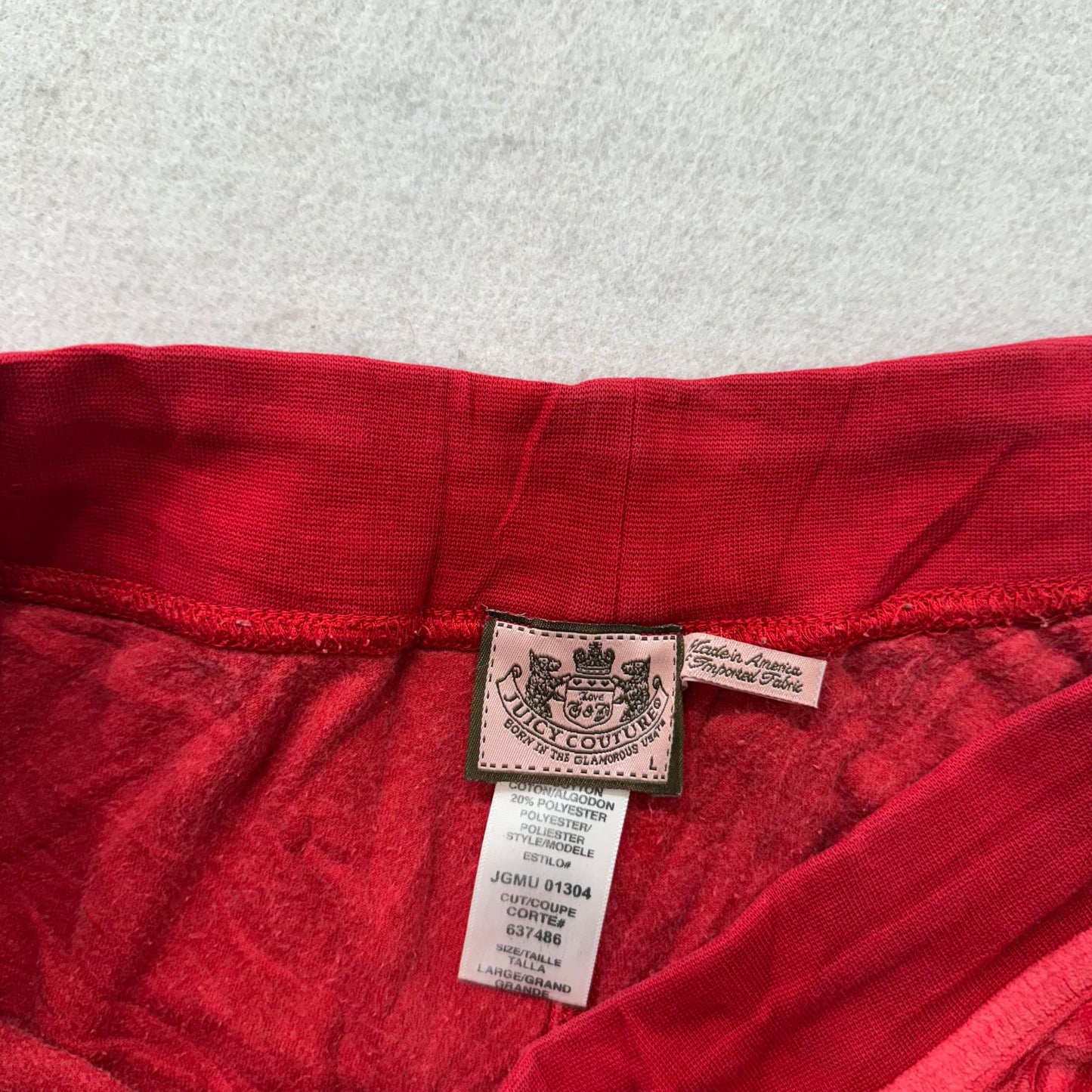 Vintage Juicy Couture Women's Astor Red Velour Flared Track Pant Logo Y2K Size L