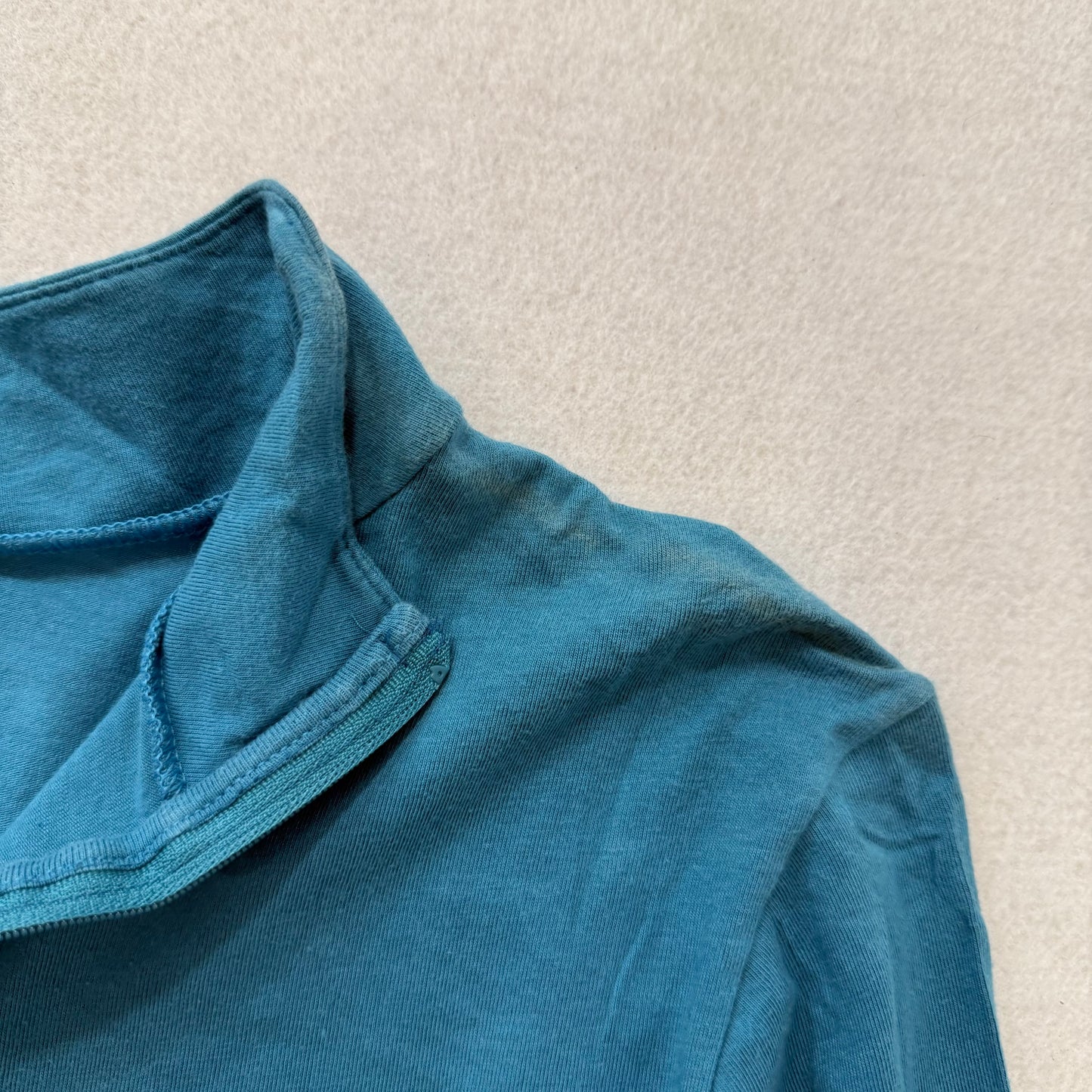 Harley Davidson Women's Teal Blue Cotton Pullover Shirt Quarter Zip Logo Size L
