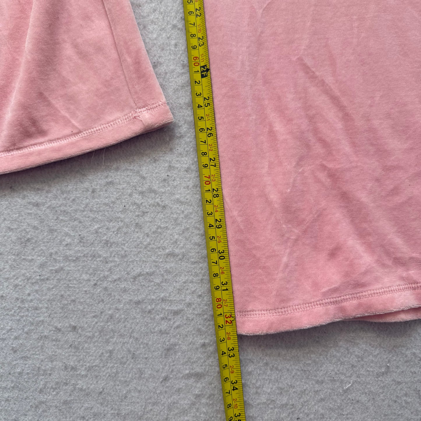 Vintage Juicy Couture Women Pink Velour Flared Track Pant Drawstring Logo Size S
