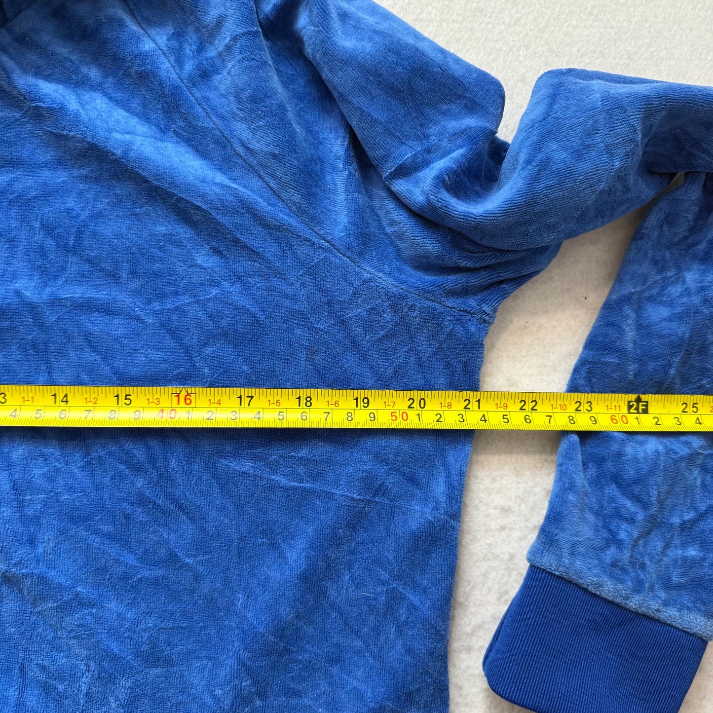 Juicy Couture Women's Royal Blue Velour Zip-Up Hoodie Rhinestones Logo Size XL