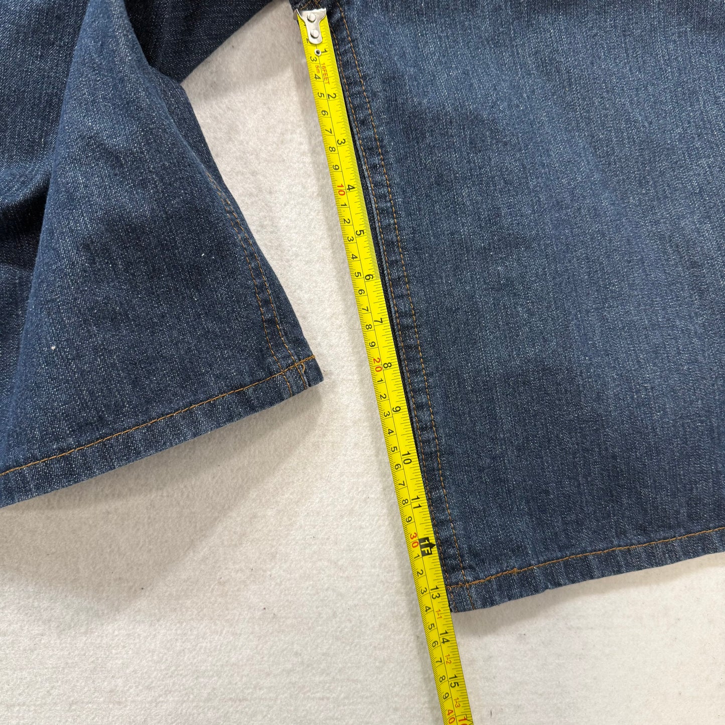 Enyce Blue Baggy Denim Diddy Jorts Short 100% Cotton Dark Washed Classic Size 44