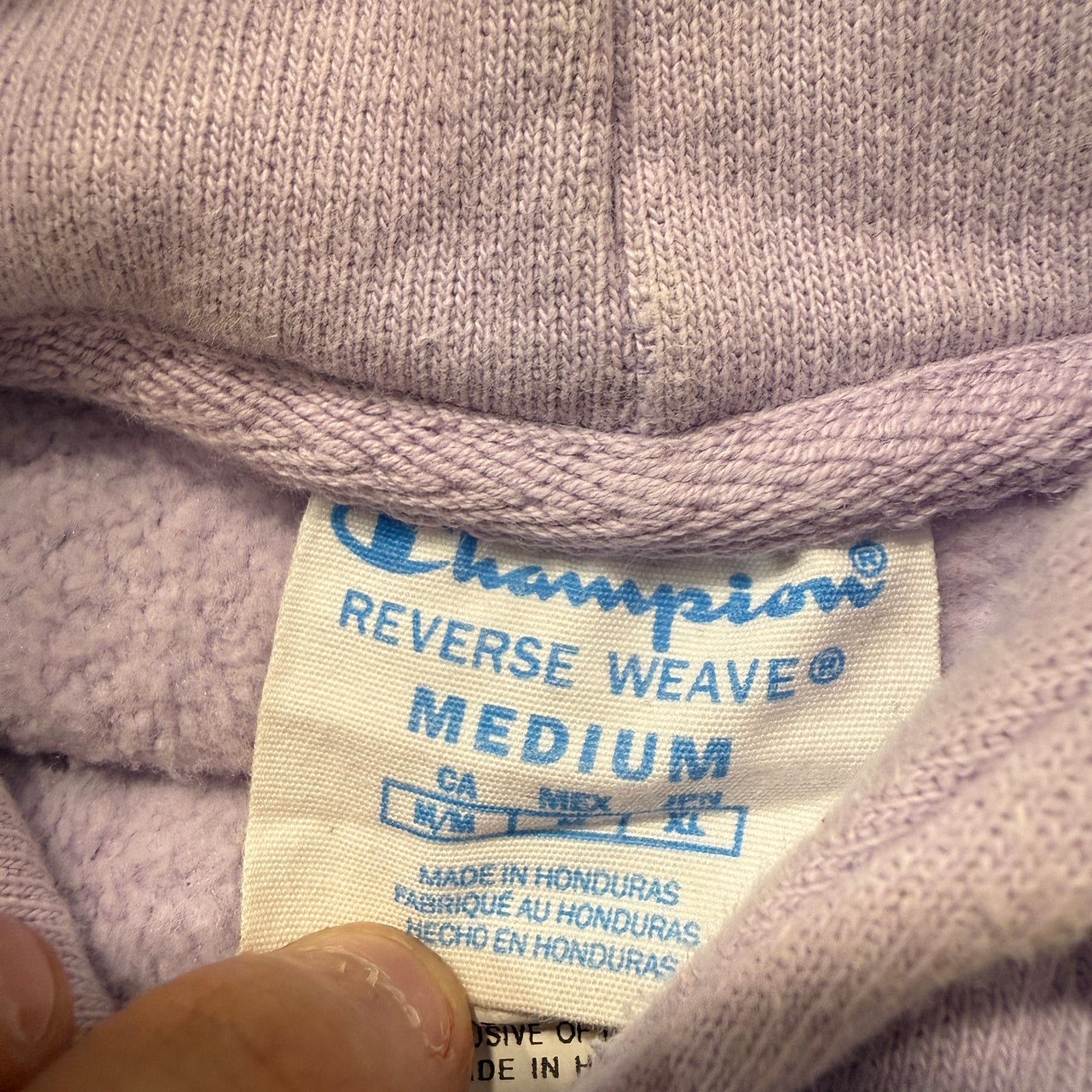 Champion Reverse Weave Women's Lavender Fleece Cropped Hoodie Pullover Size M