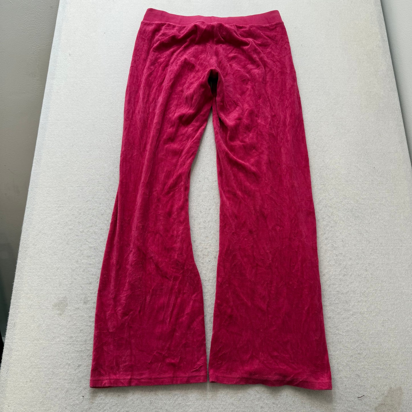 Juicy Couture Women's Raspberry Velour Flared Track Pant Loungewear Y2K Size M