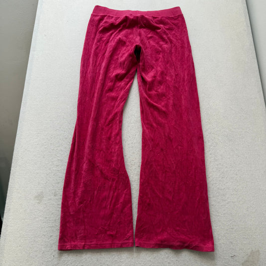 Juicy Couture Women's Raspberry Velour Flared Track Pant Loungewear Y2K Size M