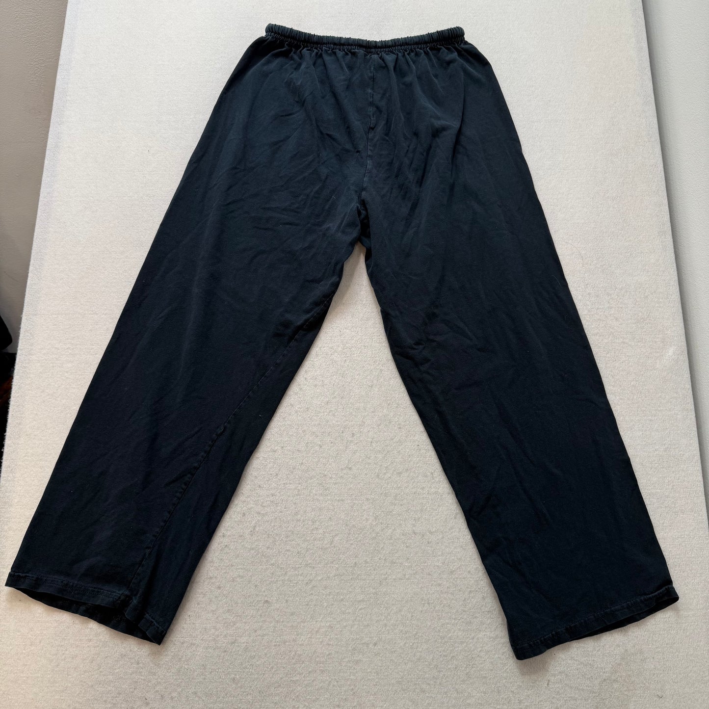 Russell Athletic Women's Black Wide Leg Trouser Pants Drawstring Mid Rise Size M