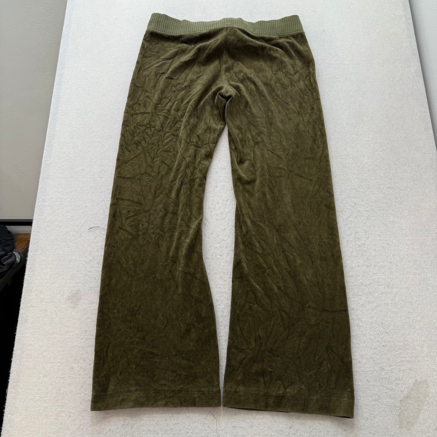 Juicy Couture Women's Olive Green Flared Leg Track Pant Drawstring Casual Size M