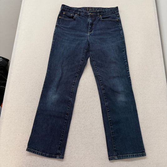 Ralph Lauren Men's Dark Wash Blue Denim Straight Cut Jeans Stretch Size 8