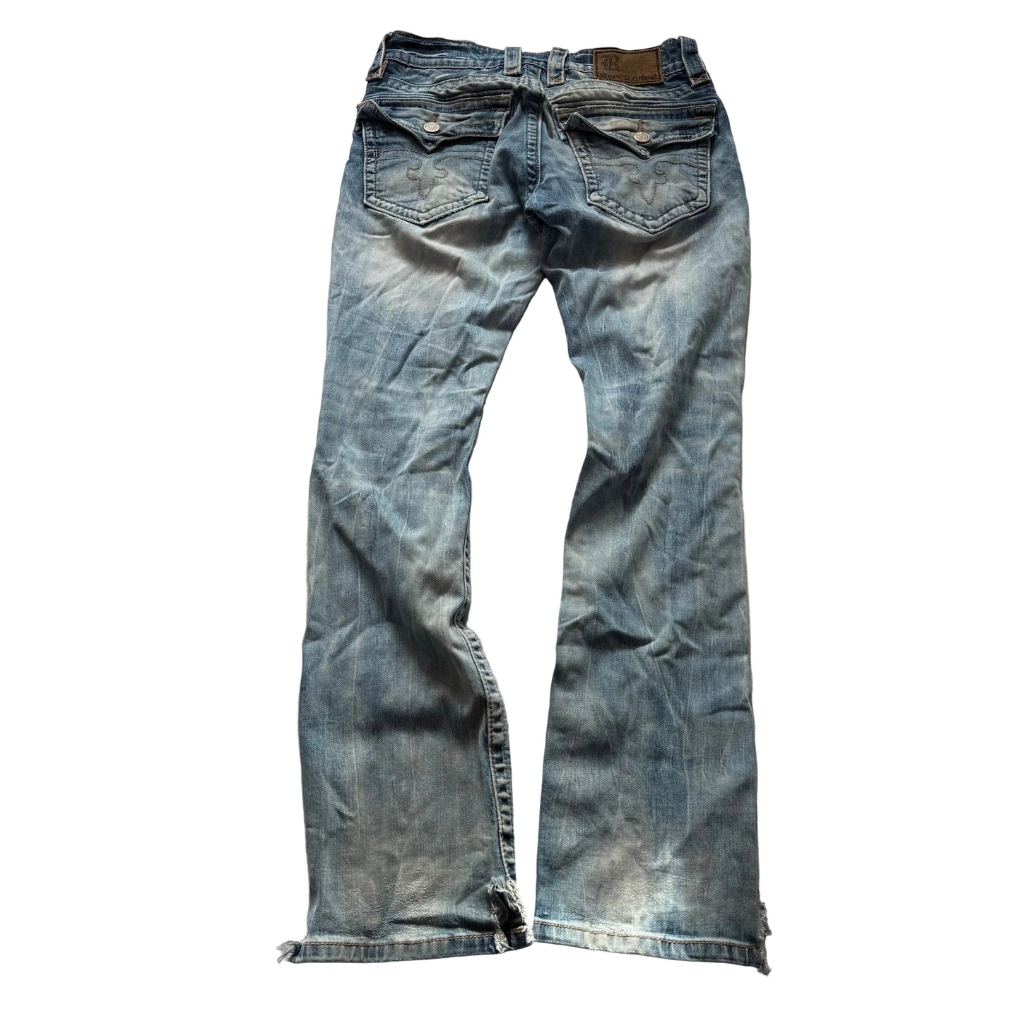 Rock Revival Evan Women's Blue Denim Bootcut Jeans Button Fly Classic Size 32