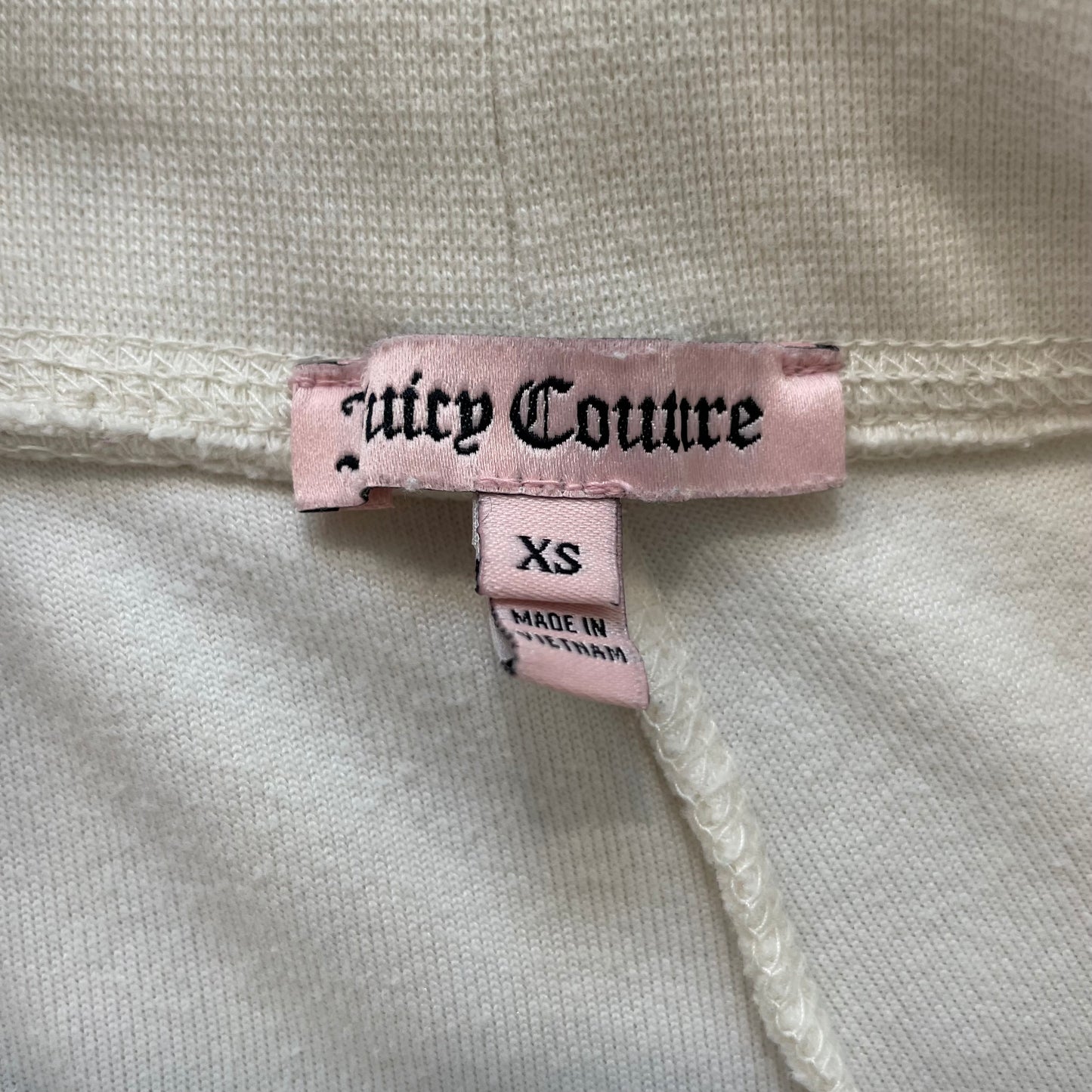 Juicy Couture Women's Ivory Velour Flared Leg Track Pant Drawstring Y2k Size XS
