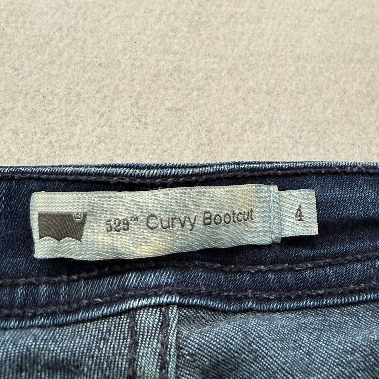 Levi's 529 Women's Blue Curvy Bootcut Denim Jeans Zip-Fly Baggy Classic Size 4